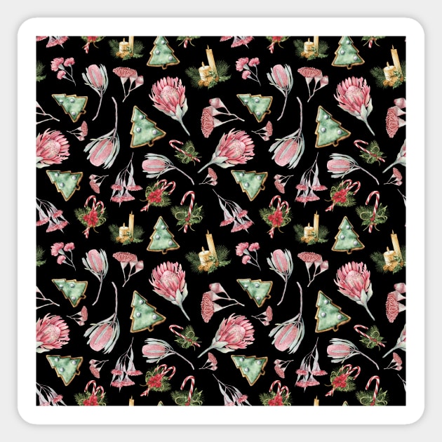 Australian Christmas - A Floral Pattern Sticker by annaleebeer